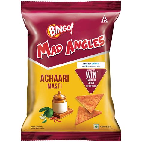 Bingo! Mad Angles – Achaari Masti, 66g/72g/80g Pack, Crunchy Triangle ...