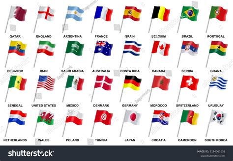 Flags Different Countries On White Background Stock Illustration 2184061651 | Shutterstock