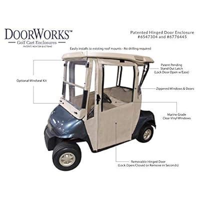 Buy Doorworks Hinged Door Golf Cart Enclosures – EZGO RXV Marine Vinyl ...