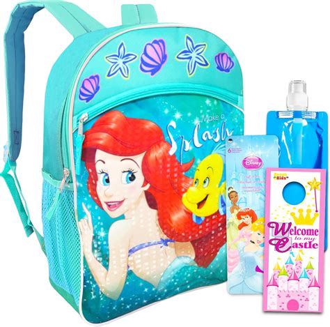 Amazon.com: The Little Mermaid Backpack for Kids Set - Bundle with 16 ...