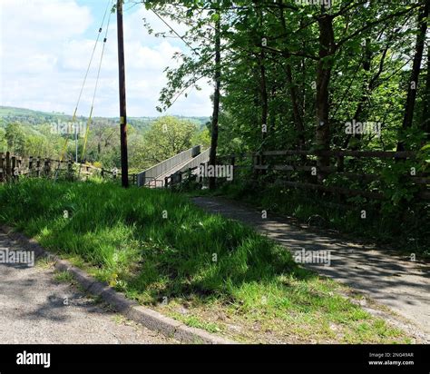 The John Muir Way walking trail approaching the footbridge over the A82 ...