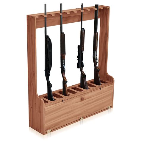 Soaoo Rack, Ten Gun Wooden Standing Floor Gun Display Rack, Gun Display ...