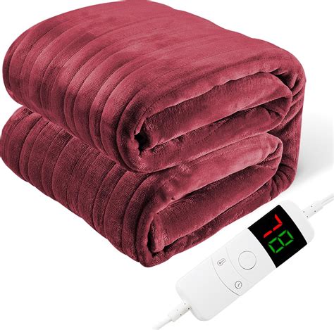 Flannel Heated Throw Blanket Fast Heating Soft Small Electric Blanket ...