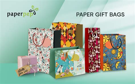 PaperPep Black Yellow Circles Print Gift Paper Bags | Small (9"X7"X4 ...