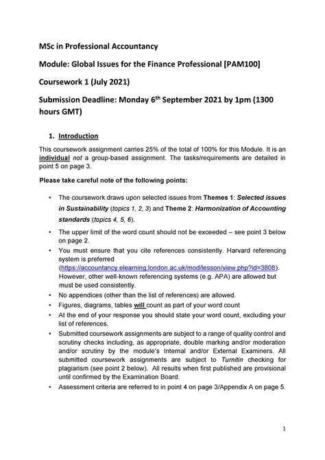 2021 GIFP Coursework 1 Brief July-December 2021 - MSc in Professional ...