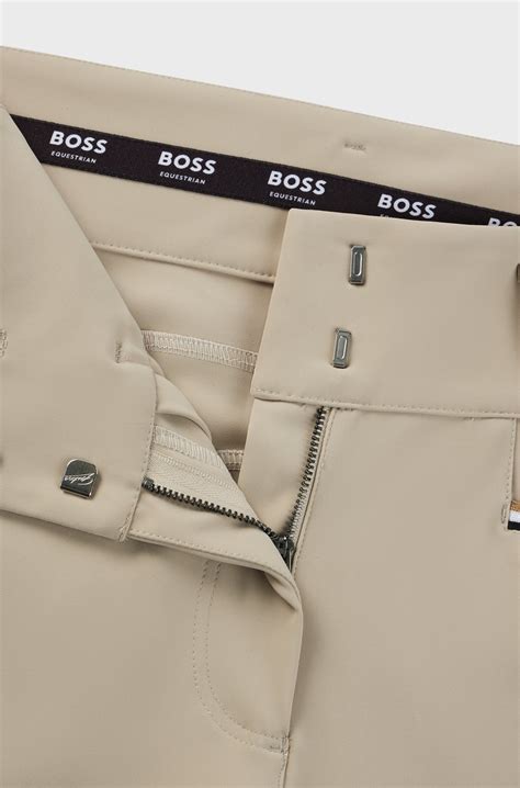 BOSS - Equestrian high-waisted breeches with knee grip - Beige