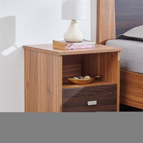 Buy Helios Vincent Bed Side Table with Drawer - Brown from Home Centre ...