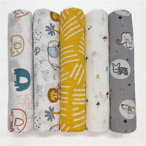 Buy Trance Home Linen Super Ultra Soft 100% Cotton Malmal Baby Swaddle ...