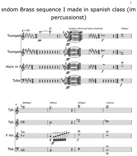 Random Brass sequence I made in spanish class (im a percussionst ...