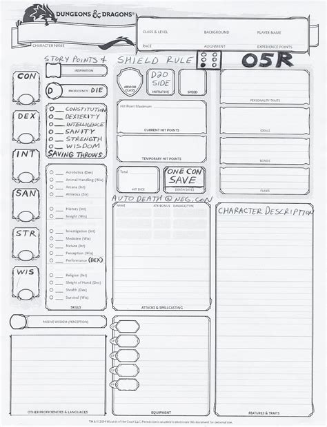 Dndbeyond Printable Character Sheet