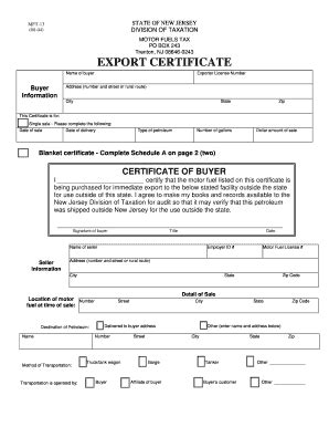Fillable Online nj MFT-13 - Motor Fuel Form 13 - nj Fax Email Print ...