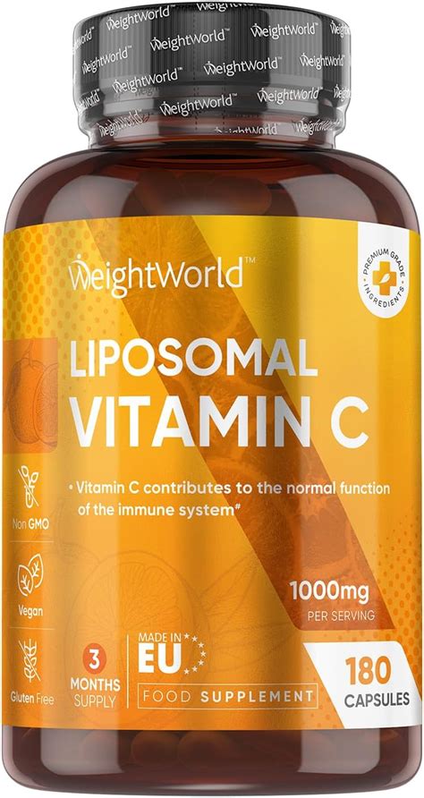 WeightWorld High Strength Liposomal Vitamin C Capsules - 1000mg India ...