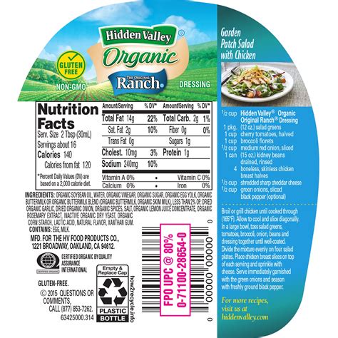 Ranch Packet Ingredients