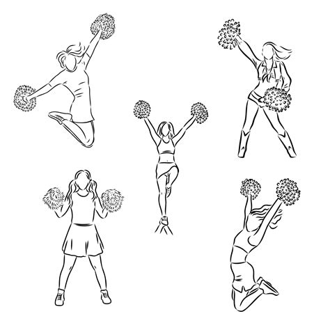 Premium Vector | Cheerleader sketch cheerleading vector sketch ...