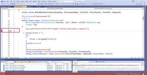 Debug Azure Functions Locally 的图像结果