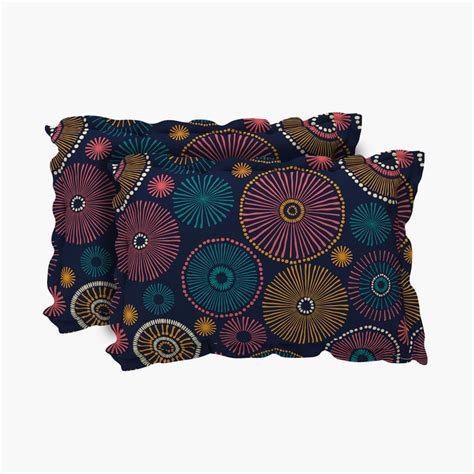 Buy Juniper Curico Blue Printed Pillow Cover- Set of 2 from Home Centre ...