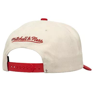 Men's Mitchell & Ness Cream/Red Miami Heat Soul Festival Staggered Zag ...