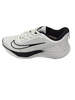 Buy Step & Style ZoomX Fly 5 Running Shoes, White and Black, Mesh Upper ...