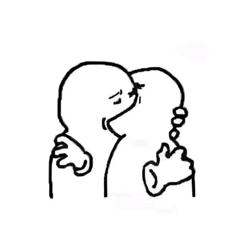 Men Kissing Meme Drawing