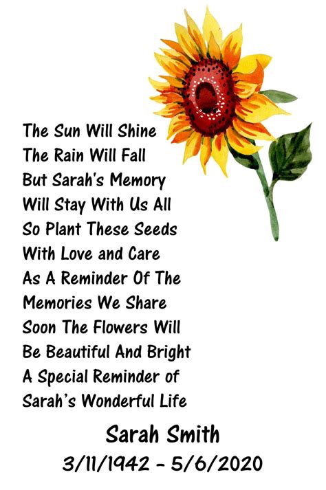 Sunflower Seed - Poem - Blooming Memories