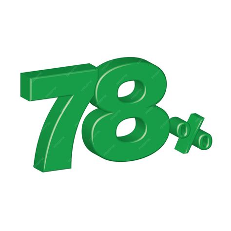 78 Pour Cent Effet Plastique 3d Nombre Pourcentage Symbole Illustration ...