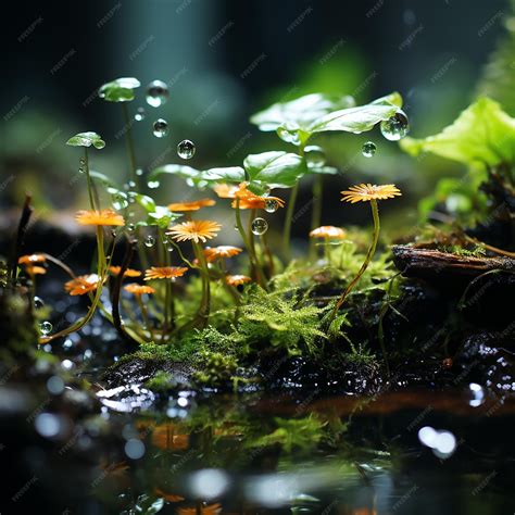 Premium AI Image | Microcosm 4K Macro Moss Underwater