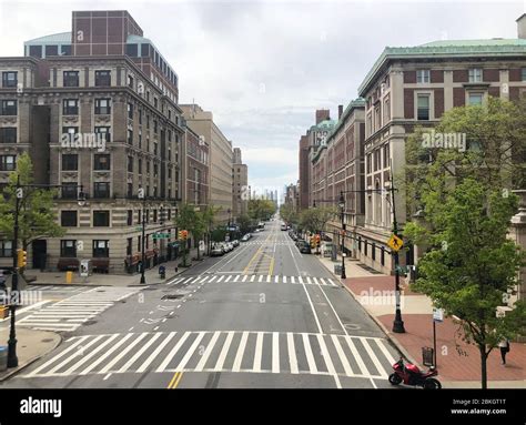 New York, USA, May 2020, Overview of Amsterdam Avenue seen from ...