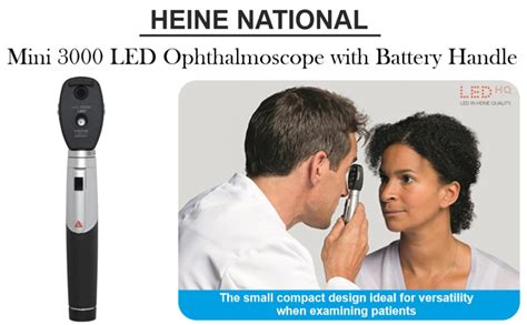 HEINE NATIONAL Ophthalmoscope Mini 3000 LED With Battery Handle ...