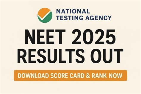 NEET 2025 Results - Check Score Card and Cut Off Marks @neet.nta.nic.in ...