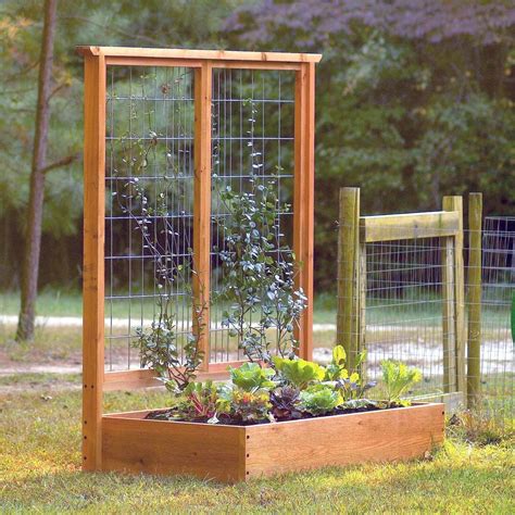 Raised Flower Bed With Trellis