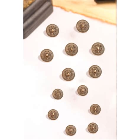 Buy Cosa Nostraa Men Gold Royal Seal Buttons (Pack of 13) Online