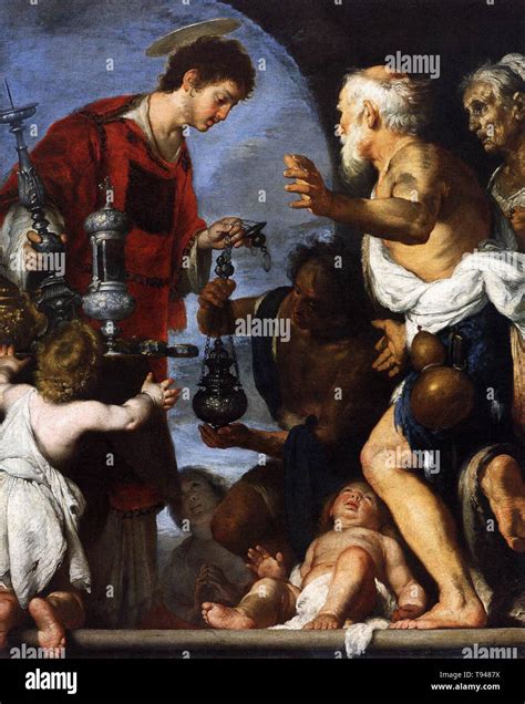 Bernardo Strozzi - charity st lawrence 1640 Stock Photo - Alamy