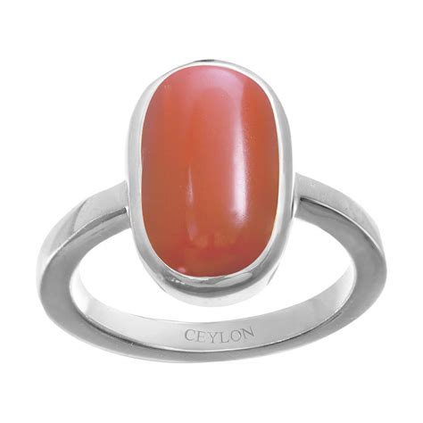 Buy Natural & Certified Italian Coral Moonga Gemstone Ring – CLARA