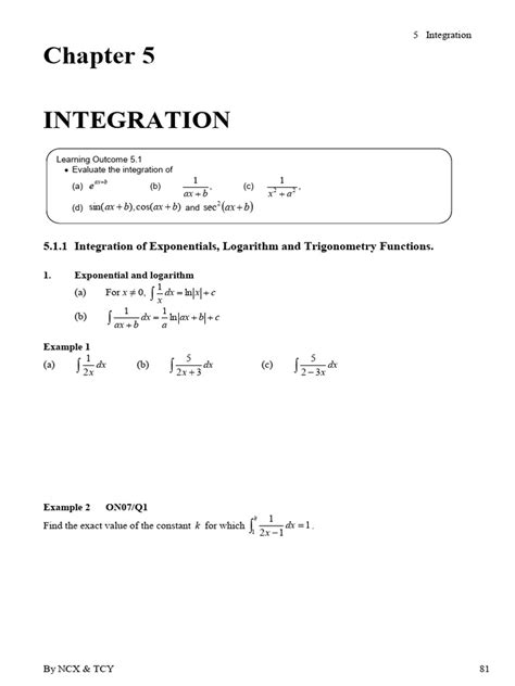 Image result for Basic Integration Formulas PDF