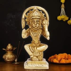 Tryfeet Brass Standing mahabali Hanuman Ji Decorative Showpiece - 10 cm ...