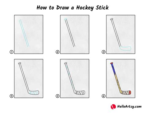 How to Draw a Hockey Stick - HelloArtsy