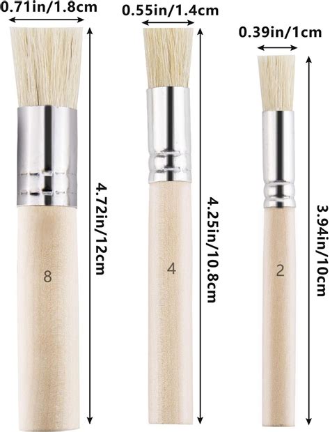LUTER 6Pcs Wooden Stencil Brushes, Natural Bristle | Ubuy India