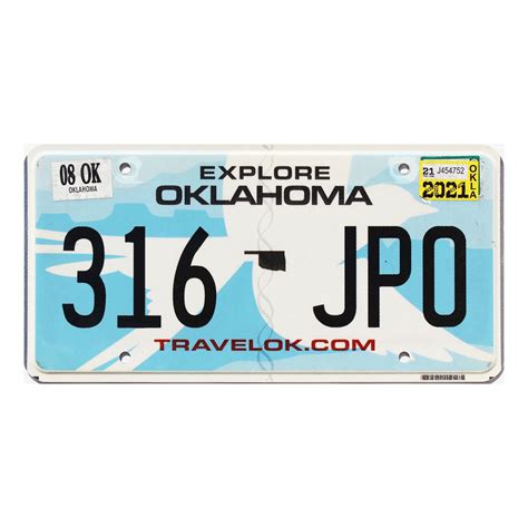 2021 Oklahoma Explore License Plate #316JPO | Choice Plates