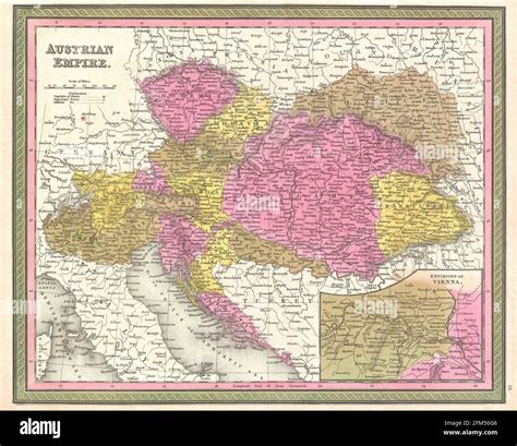 Vintage copper engraved map of Austrian Empire from 19th century. All maps are beautifully ...