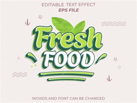 Premium Vector | Fresh food text effect font editable typography 3d text for food industry ...