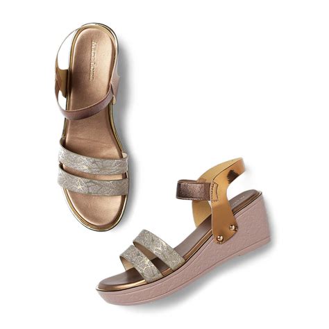 Buy Marc Loire Women Open Toe Double Straps Platform Heels (Copper ...