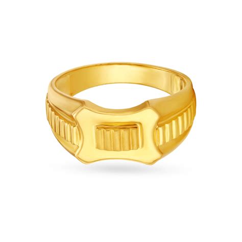 Rugged Style Gold Finger Ring For Men