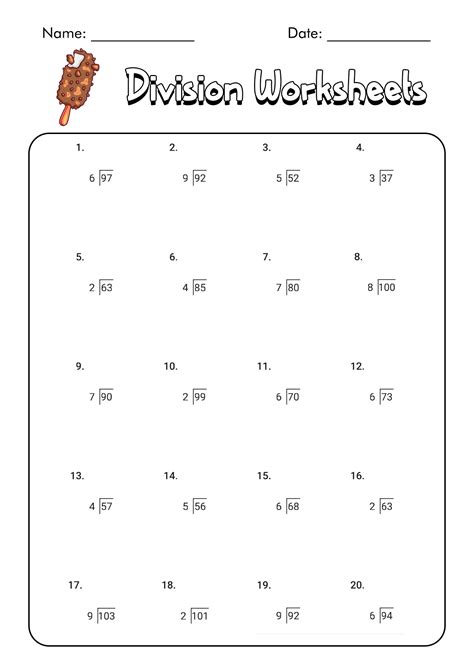 Image result for Printable Long Division Worksheets