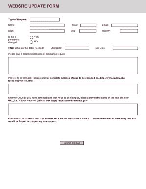 Fillable Online tsulaw WEBSITE UPDATE FORM Fax Email Print - pdfFiller