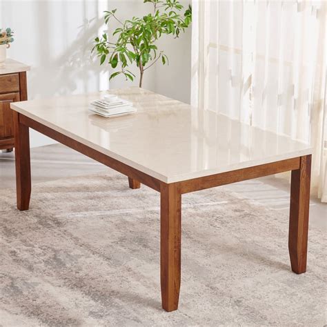 Buy Giza Composite Marble Top 8-Seater Dining Set With Chairs - Beige ...