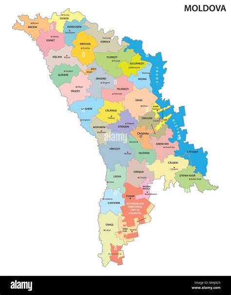 moldova administrative and political vector map Stock Vector Image ...