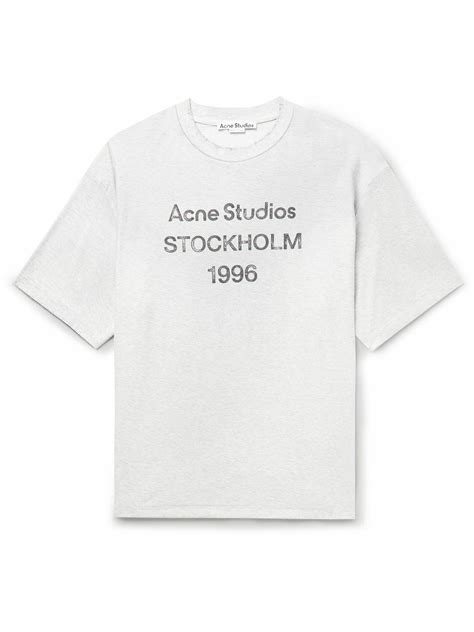 Acne Studios - Oversized Distressed Logo-Print Cotton and Hemp-Blend ...