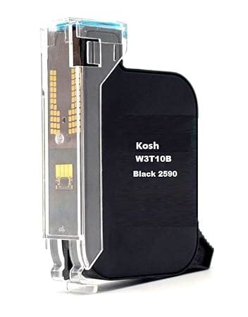 KOSH W3T10B / 2590 Solvent Black Ink Cartridge Compatible for Handheld ...