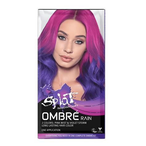 Splat Complete Kit, Ombre Rain, Semi-Permanent Purple & Pink Hair Dye ...