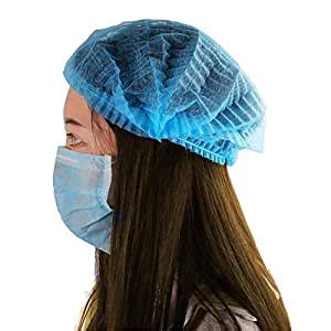 KODENIPR CLUB Unisex-Adult Disposable Nonwoven Bouffant Caps, Hair Net ...